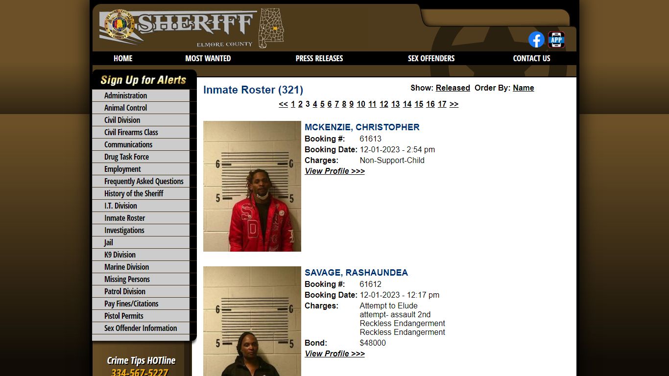 Inmate Roster - Elmore County AL Sheriff's Office